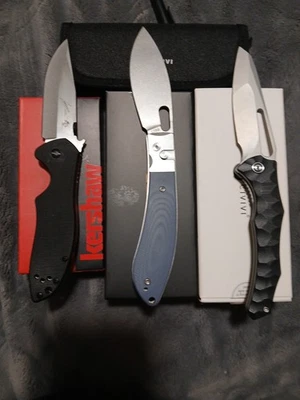 Lote 3 cuchillos plegables: Kershaw Emerson, Civivi Spiny Dogfish, CRJB Sasaya... Foto 1 de 4