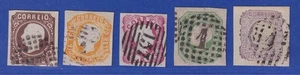 Portugal 1862 King Luis I Mi. No. 12-16 Set 5 Values Stamped - Picture 1 of 2
