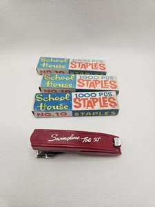 Vintage Swingline Tot 50 Stapler With 3 Boxes Of School House Staples. - Picture 1 of 7