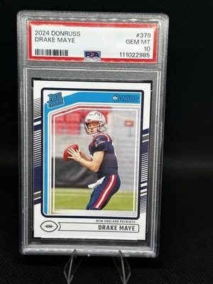 2024 Panini Donruss Rated Rookie Drake Maye #379 PSA 10 - Image 1 of 2