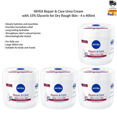 NIVEA Repair & Care Urea Cream with 15% Glycerin for Dry Rough Skin 4x400ml - image 1 of 4
