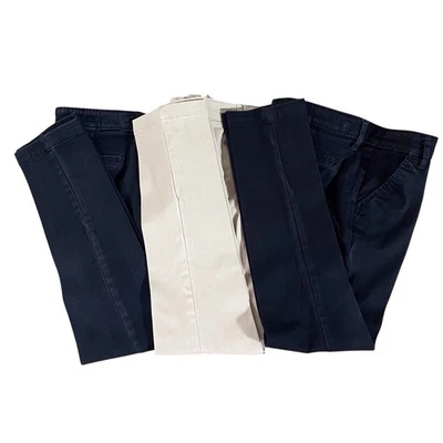 Old Navy Skinny Chino Pants School Uniform Pants Girls Size 12 Beige Black - Image 1 of 4