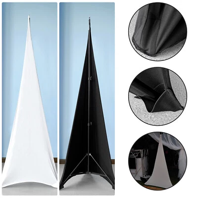 Dj Licht Lautsprecherständer Stativ Doppel Seiten Cover Scrim Elastan Black Weiß - Bild 1 von 4