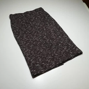 Ann Taylor Straight Midi Skirt Size 6 Knit Boucle Maroon White Modest Essentials - Picture 1 of 14