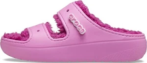 New Crocs Classic Cozzzy Platform Sandals Taffy Pink Fuzzy Slides Unisex M15 - Picture 1 of 6