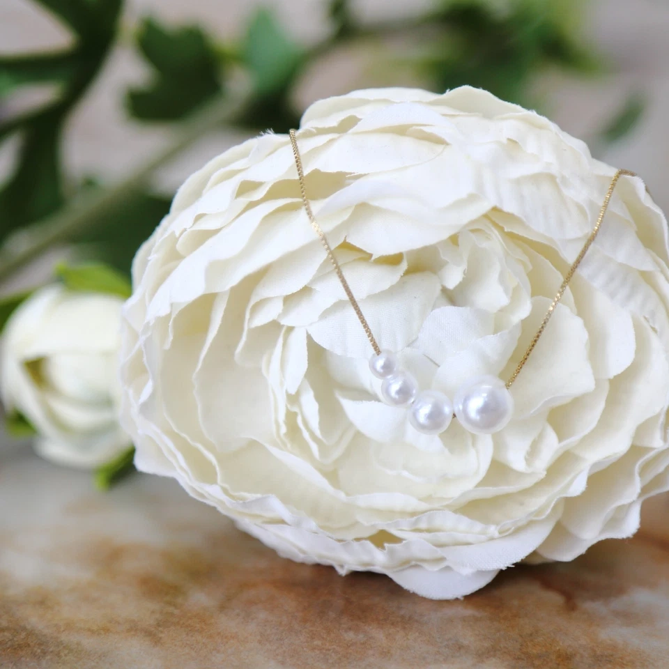 Colar pingente de pérola banhado a ouro 40+5cm (incluindo elos ajustáveis) - Imagem 1 de 1