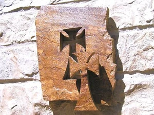 Carved Rock Wall Cross, Flagstone 44 - Picture 1 of 6