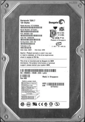 Seagate ST3120026A 120GB IDE Hard Drive NO PCB BOARD P/N: 9W2083-032  3JT  AMK - Image 1 of 2