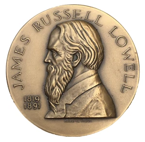James Russell Lowell Hall of Fame for Great Americans Medal, 1970 by Carl Mose - Picture 1 of 2