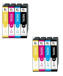 2 zestawy wkładów atramentowych do Epson 502XL WF-2860DWF WF-2865DWF XP-5100 Non-OEM - Zdjęcie 1 z 9