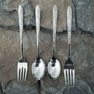 TA titanium spoon fork flatware dinerware cutlery outdoor fishing kitchen UL TOP - Image 1 of 4