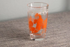 Gallo, perro y veleta naranja de vidrio de jugo Swanky Swig de colección 3 3/4 " de alto - Imagen 1 de 5