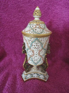 Grainger & Co Worcester - A Stunning Reticulated Vase On Base (Restoration) - Picture 1 of 8