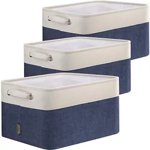 3 Pack Fabric Storage Bins Storage Basket Closet Shelf Organizer for Closet O... - Picture 1 of 7