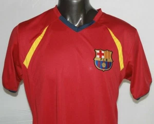 FC Barcelona Futbol Club Mens sz L FCB Red Soccer Shirt V-Neck Official Merch - Picture 1 of 7