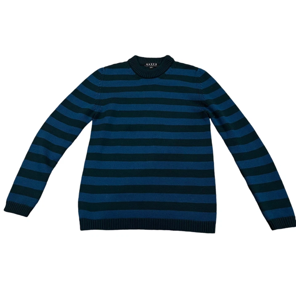 Hand Knit BARNEY’S NEW YORK Basco 100% WOOL STRIPED SWEATER S Italy Pullover - Image 1 of 4