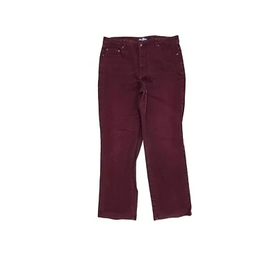 Pantalones de mezclilla para mujer L.A. Blues pierna recta talla 12 rojo borgoña Foto 1 de 3