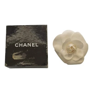CHANEL Brooch Corsage White Camellia Flower Pin Vintage Made In France - Picture 1 of 9
