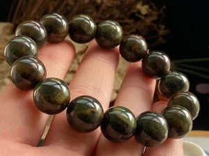 14mm Certified Natural Jadeite Jade Beads Premium Bracelet-5134 - Picture 1 of 7