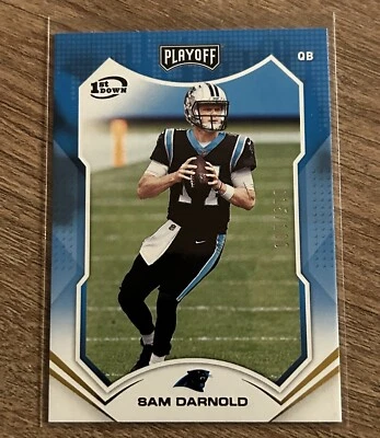 2021 Panini Playoff Sam Darnold #57 1st Down /100 Gold Foil Panthers Vikings - Image 1 of 3