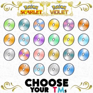 Choose Any TM Technical Machine move-teaching Item TMs Pokemon Scarlet Violet