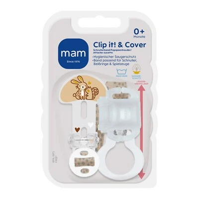 MAM Baby Pacifier Strap Clip It! & Cover Dummy Chain with Suction Cup - Image 1 of 3