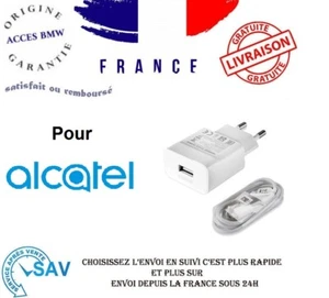 Chargeur Secteur 2A Pour ALCATEL +Câble USB Type C pour Shine Lite, Fierce 4, X1 - Photo 1 sur 1