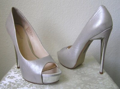 Boutique 9 – “Claudius” Peep Toe Pump Stiletto Heels Platform Pearl 7M ($150) - Изображение 1 из 4