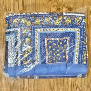 Vintage Mervyns Fashion Print Blanket Full Twin Floral Satin Trim 72" X 90" NEW - Picture 1 of 15