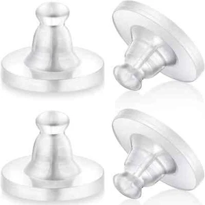 Earring Backs Rubber,100pcs Soft Clear Earring Backs for Studs,Hypoallergenic - Picture 1 of 6