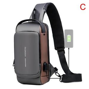 Anti-Theft Shoulder Bag Crossbody Daypack  USB Charging Sport Sling 