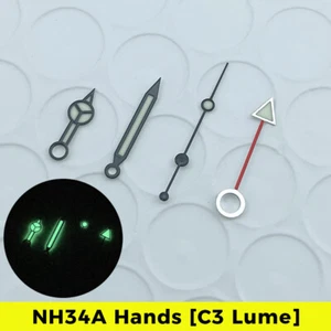 Manecillas de reloj NH34A GMT negras NH34 Super C3 Lume SKX SSK MOD MASTER II Benz - Imagen 1 de 12