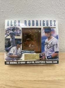 Tarjeta de lámina de oro Alex Rodríguez 1996 Bleachers oro 23 quilates con certificado de autenticidad, en caja - Imagen 1 de 5
