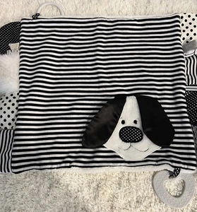 Demarco Lovey Blankie Black White Dog Activity Baby Toy - Picture 1 of 6
