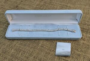 Epiphany Platinum Clad .925 Silver & Diamonique Marquise Tennis Bracelet box