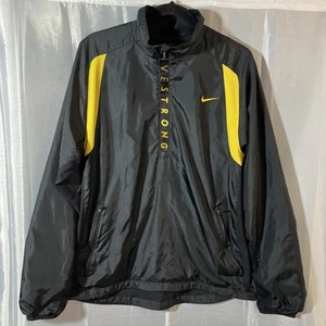 Nike Livestrong Half Zip Anorak Jacket Men’s Size Large Black Running 371637-010 - Picture 1 of 9