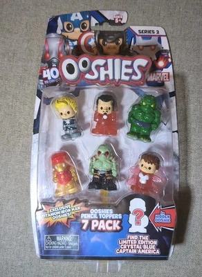 Ooshies Marvel Serie 2 Lápiz Toppers Figuras de Acción Paquete de 7 Iron Man Drax Nuevo Foto 1 de 4