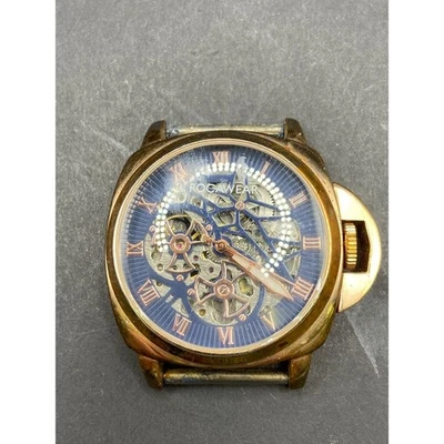 Rocawear RM7641 Automatic Skeleton Mens Quartz Watch Gold Tone Blue Dial Works - Image 1 of 4