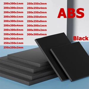 Black ABS Plastic Sheet Panel DIY Model Craft 1/2/3/4/5/6mm Thick Various Size - Picture 1 of 5