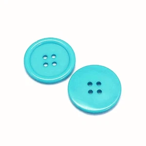 Resin Buttons Turquoise Round 30mm 4-Hole Pack Of 10 - Picture 1 of 1
