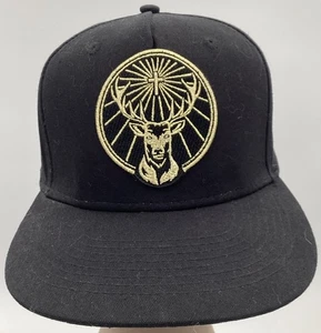 Cappello Jagermeister nero snapback ricamato logo oro berretto regolabile - Foto 1 di 12