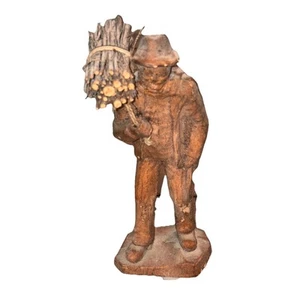 Vintage 7 Zoll Mann sammelt Feuer Holzschnitzerei Volkskunst Skulptur ~ hervorragende Details - Bild 1 von 8