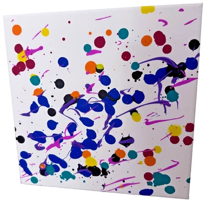 Arte pintado a mano acrílico sobre lienzo - pintura original abstracta "Viñedo" 10X10 Foto 1 de 4