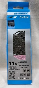 Shimano CN-HG701-11 11s DYNA-SYS11 Ultegra 116 Quick Links Road Bike Speed Chain - Picture 1 of 5