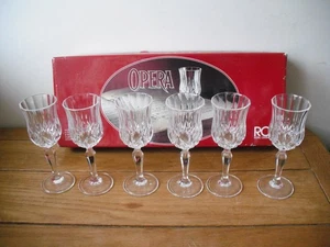 RCR Lead Crystal OPERA Liqueur Glasses Set of 6 Italian Boxed Royal Crystal Rock - Picture 1 of 12
