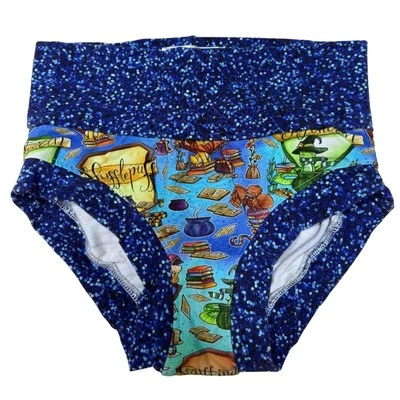 Handmade Harry Potter Hogwarts Houses High-Waist Briefs | Blue Wizard Undie – XS - Image 1 of 4