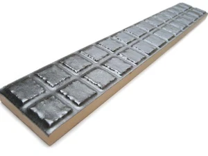 Fliesen Bordüren 25x3,7cm Fliesenbordüre Bordüren Metallo Domino platingrau - Bild 1 von 3
