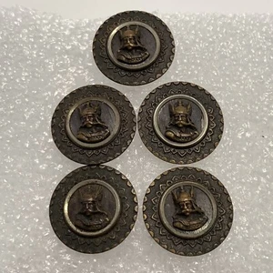 5 Vintage Viking Buttons AP & Cie France Paris Birds Eye Maple Button Norse - Picture 1 of 6