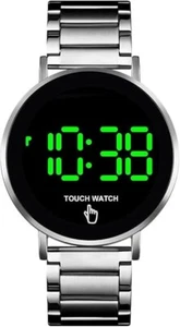 Pantalla Táctil Digital LED Impermeable Hombres Mujeres Deporte Informal Acero Inoxidable Wris - Imagen 1 de 7