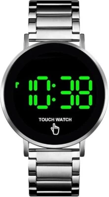 Pantalla Táctil Digital LED Impermeable Hombres Mujeres Deporte Informal Acero Inoxidable Wris Foto 1 de 4